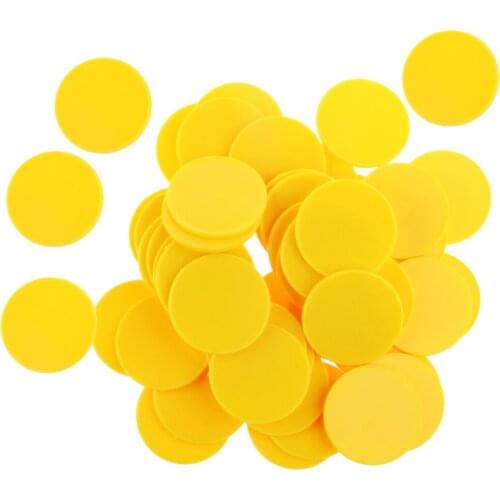 50pcs Casino Poker Chips Poker Game Board Game Chip DIY Craft 40mm Yellow