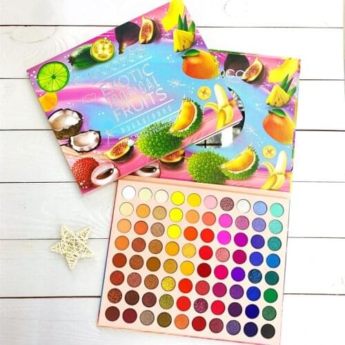 80 Colors Cartoon Fruit Pattern Pearlescent Matte Sequins Large Multicolor Eyeshadow Palette