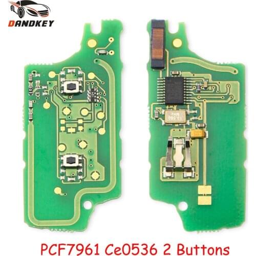 Dandkey CE0536 Remote Key Electronic Circuit Board ASK For Peugeot 207 407 307 For Citroen C2 C3 C5 2 Button Flip Key ID46 Chip