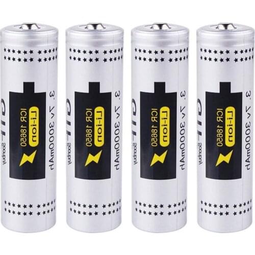GTF 4 pcs 3.7 v 18650 Pointed Royal Battery Power 3000 mah Li-ion Rechargeable to Lantern Torch Drop Shipping cells