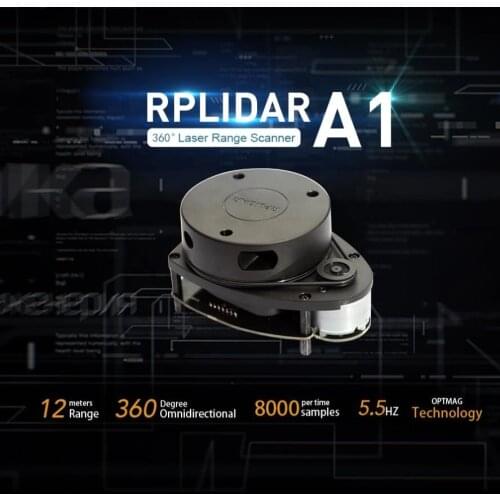 3PCS RPLIDAR A1M8 for Robots 360 Degree 2D Laser 12 meters Radius Lidar Scanner for Environment Scan 3D Re-modeling