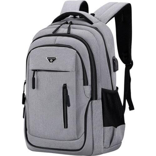 Multifunctional Computer Backpack Men Solid Oxford School Bags Big Capacity 15.6 Inch /17.3 Laptop Bag College Student Backpacks