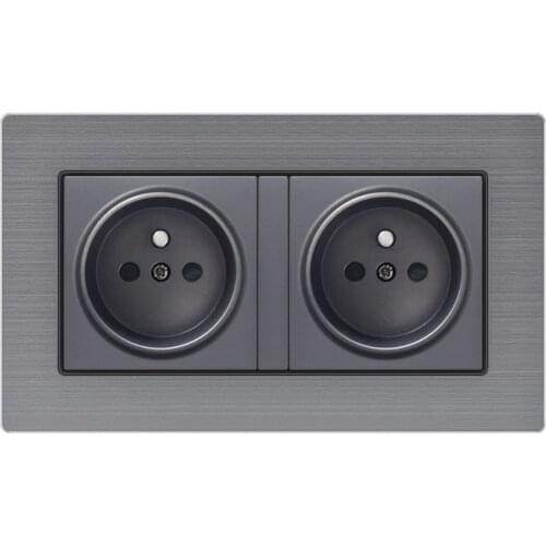 KAMANNI Wall Mounted France standard electrical outlet Connected Socket FR USB Recessed Outlet With Dual Home USB Plug Charger