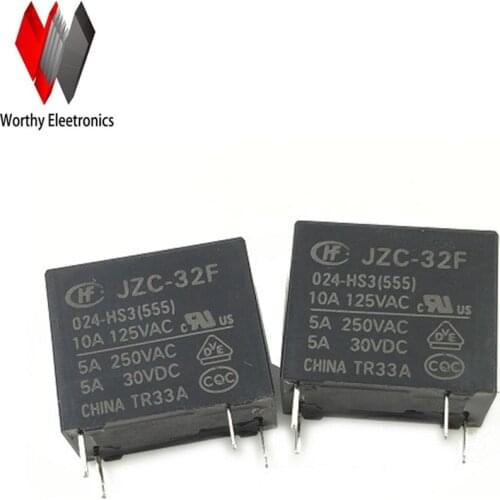 Wholesale 10pcs/lot relay JZC-32F-024-HS3
