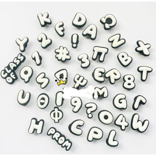 Geniune Kawaii Shoe Charms Accessories Cute 3D Digital Alphabet Shoes Buckles PVC White Sandals Charms Decorations Kids Gift New