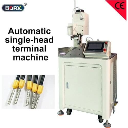 Fully automatic single head terminal machine wire stripping and twisting crimping equipment european insulated tube plugs
