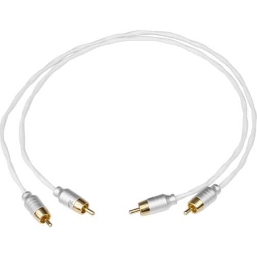 Silver-plated RCA Cable Pair 6N OFC RCA Cable Male To Male RCA Cable Interconnect HiFi Audio Cable