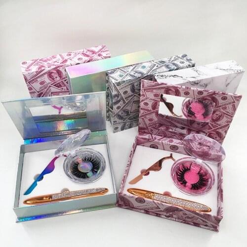 New Style Makeup 3 Pairs Lashes With Eyelash Book And Tweezers Suitable For 25mm Mink Eyelashes