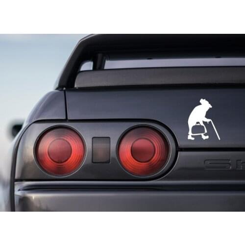 The Old Grandmother Who Led The Package And Bent Over Car Decals For Car Rear Windshield Logo Removable FA270