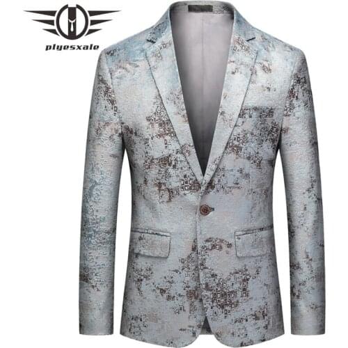 Light Green Blazer For Men Big Size M-6XL Mens Casual Blazer Jacket Slim Fit Wedding Stage Party Blazers Fashion Design Q805