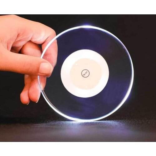 LED Flashing Coaster Light Up Cup Pad Mat Coasters For Club Acrylic Drinks Beer Beverage Mats Party Wedding Bar Decoration SN