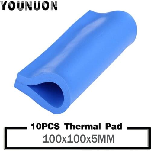 10PCS YOUNUON 100x100mm 5mm Thermal Pad 100*100*5mm CPU Heatsink Pad Cooling Conductive Silicone Thermal Pad White