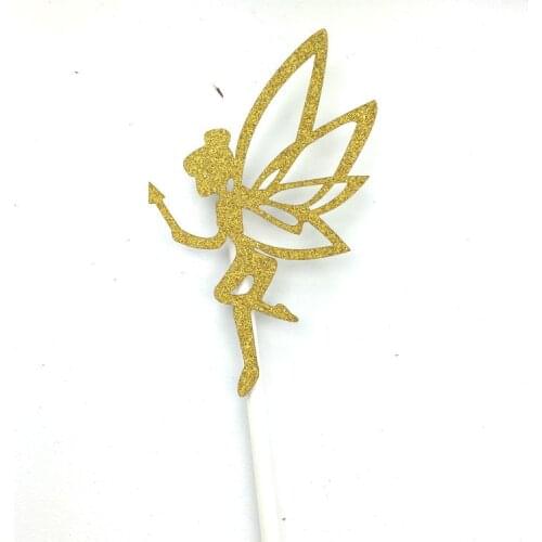 10pcs Birthday Fairies Girl Boys Cupcake Cake Toppers Cake Flags Kids Birthday Party Baby Shower Wedding Baking Decor Supplies