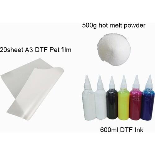 Vilaxh 500g Hot Melt adhesive Powder A3 DTF PET Film DTF White Color ink For DTF Direct Printer machine