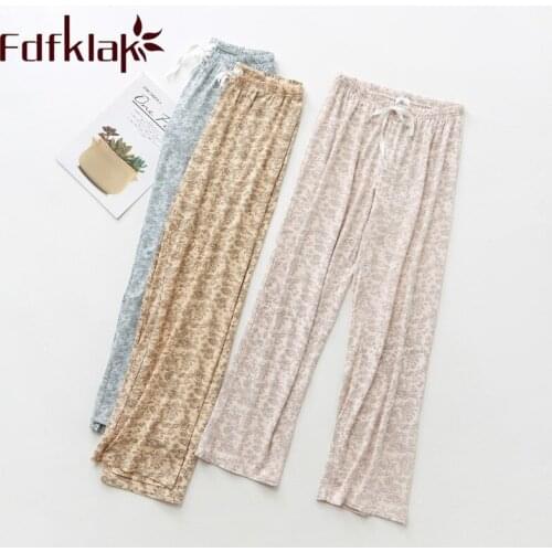 Fdfklak Modal Womens Home Pants Sleep Bottoms Pajama Pants Home Wear Spring Autumn Lounge Pants For Women Plus Size M-XXL