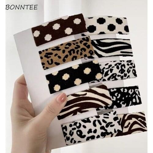 Headwear Women Lovely Gift Fashion Zebra-print Ulzzang New Schoolgirls Vintage Leopard Ladies Hairpins Daily Elegant Summer Ins