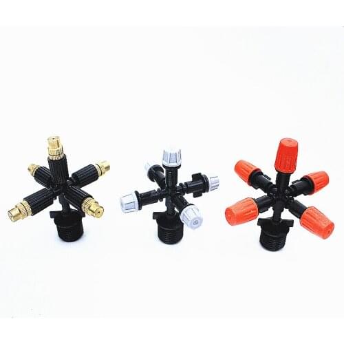 1PC 5-Outlet Misting Sprinkler with 1/2'' Male Thread Connecter Cooling System Nozzle Garden Flowers Plants Bonsai Irrigation