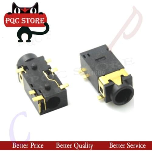 10PCS 6 feet Double track gold plated PJ342 3.5mm Audio socket PJ-342 Surface mounted