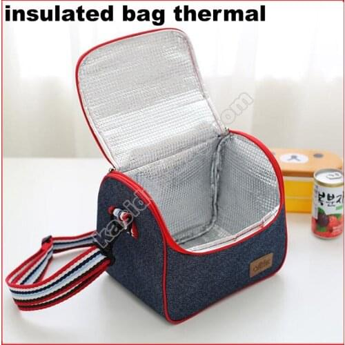 2pcs/lot) 9 sizes available denim insulated cooler thermal lunch bag
