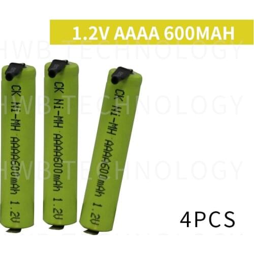 4pcs/lot AAAA 600MAH 1.2V Ni-MH rechargeable battery Band Welding foot Bluetooth Headset battery, electronic pen Free shipping