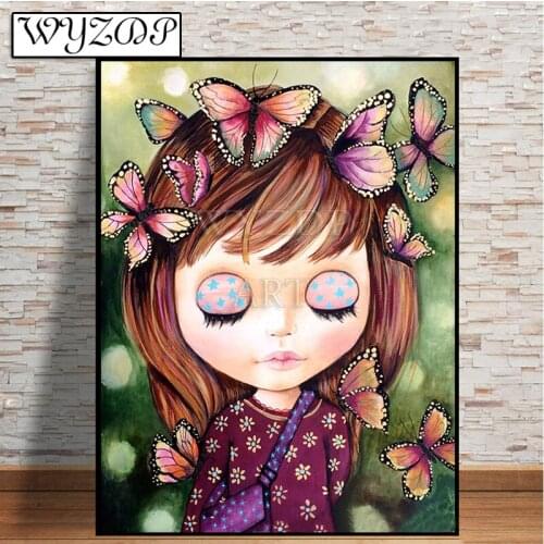 5D Diamond painting Cartoon Girl Picture Full Square/Round Diamond Embroidery Mosaic Cross stitch Gift Kits Home decor 20210536
