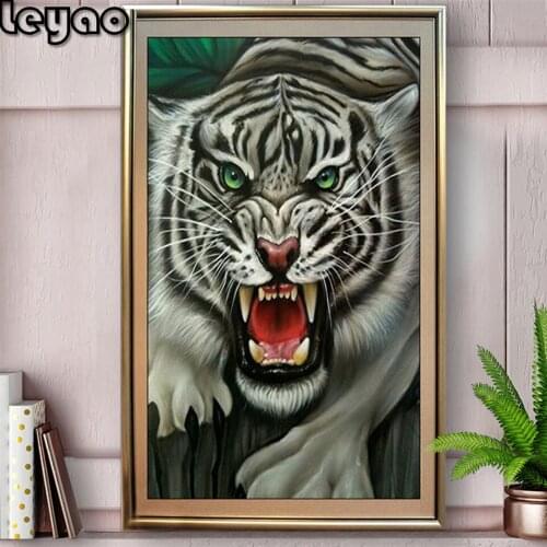 Square Round Diamond painting 5D fantasy art 50x100cm Diamond Animal Tiger Full Square Diamond Mosaic Diamond Embroidery