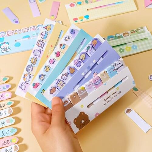 Kawaii Memo Pad Bookmarks Strawberry Rabbit Sticky Notes index Posted It Planner Stationery School Supplies Paper Stickers