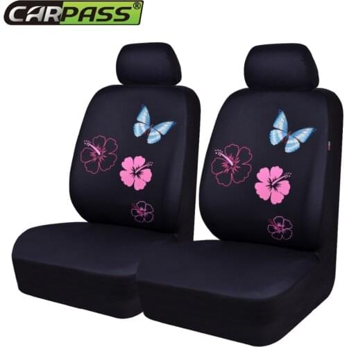 Car-pass Polyester Fabric Universal 2 front Car Seat Cover Car Styling Fit Most Car Interior Accessories Auto Seat Protector