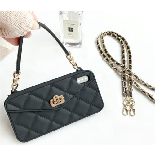 Flip Wallet Phone Case For HUAWEI Mate30 P40 P30 pro Luxury Long Chain Crossbody rope Handbag cover Silicone soft Purse Cases