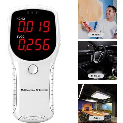 Formaldehyde HCHO TVOC LED Digital Display Meters Tester Mini Carbon Dioxide Detector Gas Analyzer Home Office Car Air Tester