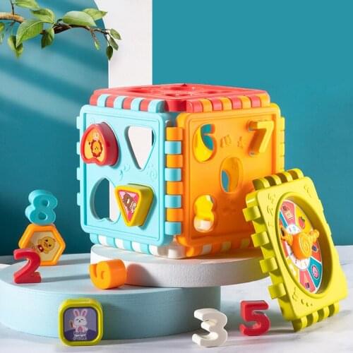 Baby Activity Cube Toy Shape Sorting Toddler Early Learning Education Toys Infant First Blocks Set Colorful Number Sorter Baby