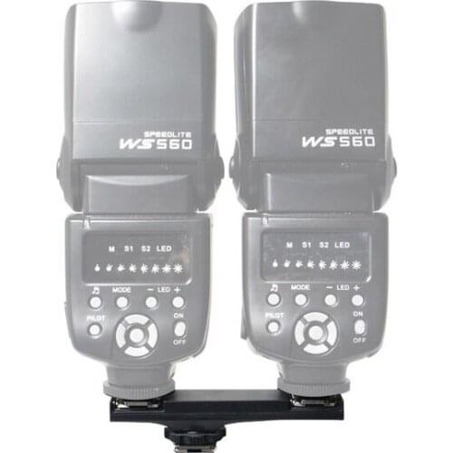 Double Camera Flash Hot Shoe Adapter Bracket Holder Mount for Nikon DSLR
