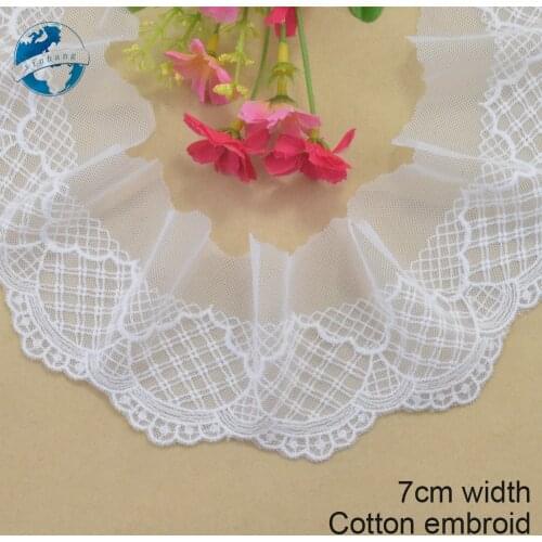 7cm widthCotton embroid lace sewing ribbon guipure lace african lace fabric trim wedding lace DIY Garment Accessories#3332