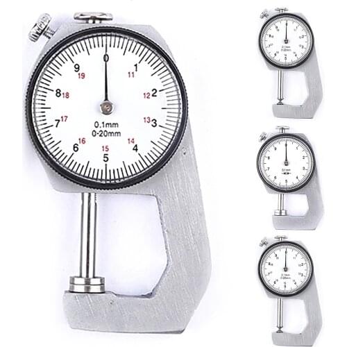 Stainless Steel Round Dial 0.1mm Resolution Thickness Gauge Precise Measure Tool