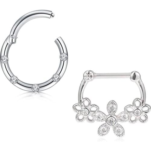 16g septa clasp nose ring hoop ear nose cap spiral cartilage ear pierced earrings lip ring septum jewelry men and women