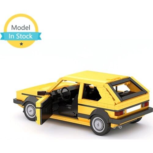 Moc Classic Style Golf MK1 building block model Racing Car Town Famous Speed Sports Car Grey Black Bricks Toys for Personal Gift