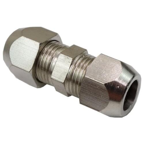 Brass Nickel Plated Compression Fitting Straight Union Connector 4 6 8 10 12 MM OD