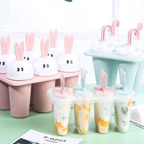 Summer Homemade Ice Cream Ice-lolly Mold Popsicle Moulds Tray Kitchen DIY Accessories Cartoon