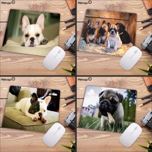 Mairuige Vintage Funny Cute Cool French Bulldog Unique Desktop Pad Game Gamimg Dog Mousepad Rectangle mouse pad 18x22cm 20x25cm