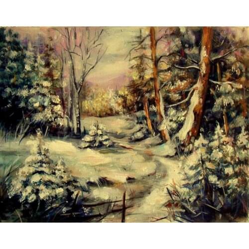 New Embroidery Counted Cross Stitch Kits Needlework - Crafts 14 ct DMC DIY Arts Handmade Decor -Snowing forest