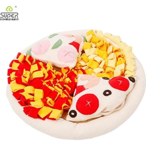 Pizza Round Dog Snuffle Mat Fleece Slow Feeding Non Slip Foraging Skill Training Nose Work Detachable Pet Supplies Toy