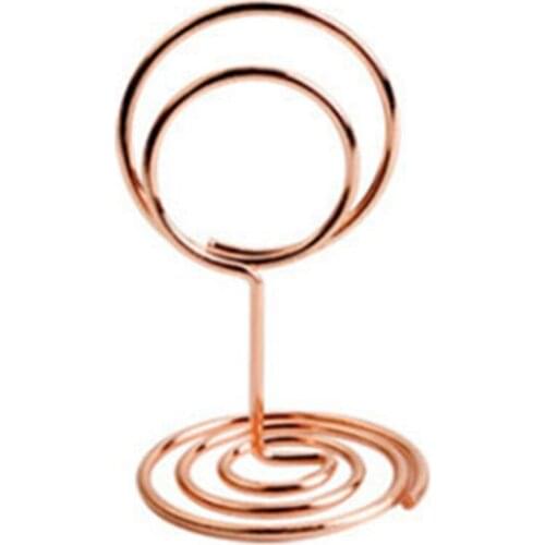 Photo Picture Holder Sign Stands Message Folder Ornaments For Wedding Birthday Party Gold Carbon Steel Table Number Holders