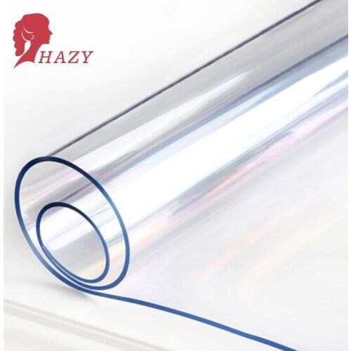 HAZY 1.5mm Transparent PVC Tablecloth Rectangle Table Cloth Waterproof Table Cover Soft Glass Dining Table Mat Kitchen Decoratio