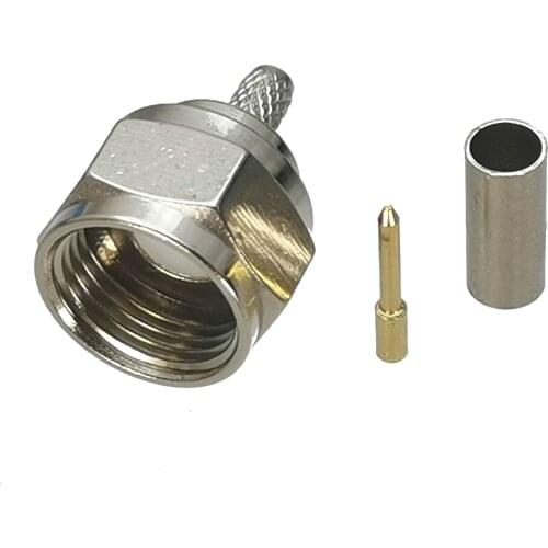 1pcs Connector F TV Plug Male Crimp For RG174 RG316 LMR100 Cable Straight RF Coaxial Adapter New