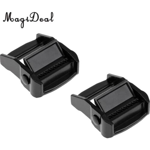 MagiDeal 2 Pieces Kayak Cam Tie Down Strap Luggage Cargo Lash Backpack Belt Aluminum Metal Buckle 38mm 1.5'' Toggle Clip Black