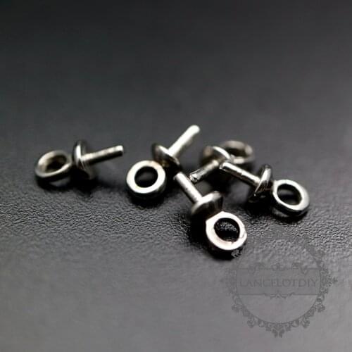Stainless steel rhodium color beads bail pin DIY supplies findings 1535008