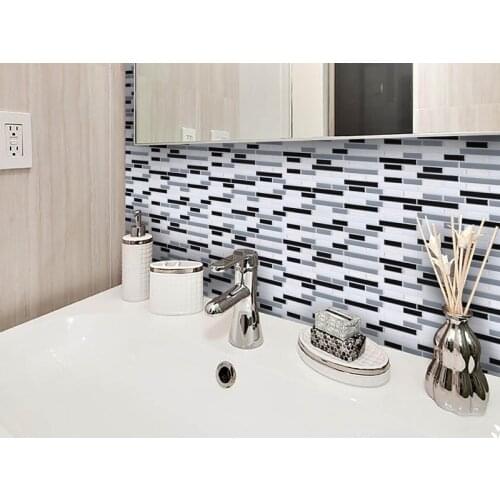 Self-adhesive mosaic marble tile baffle wall sticker vinyl bathroom kitchen home decor