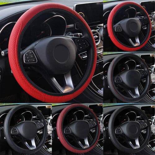 Stylish Car Vehicle Faux Leather Anti-Slip Steering Wheel Cover Car Interior Accessories Automobile carros автомагнитола