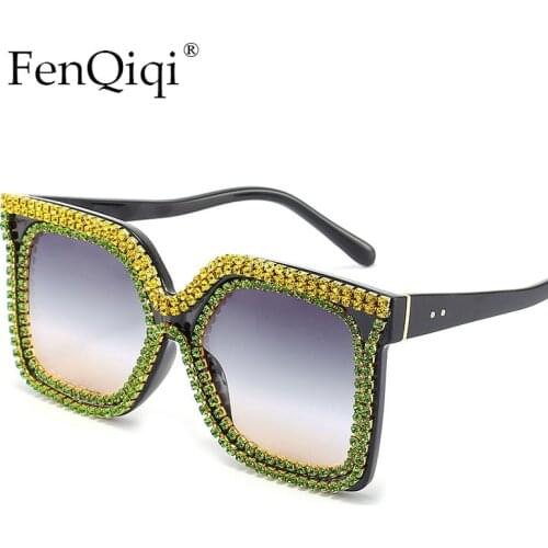 Unique Diamond Square Sunglasses Handmade Eye Wear glasses Crystal Punk Vintage Sunglasses Frames Eyewear Gafas De Sol