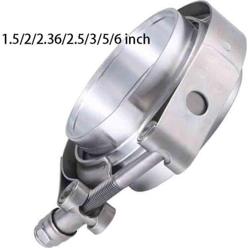 V Band Clamp 1.5/2/2.36/2.5/3/5/6 inch Turbo Exhaust V-Band Clamp Stainless Steel Male/Female Flange Kit